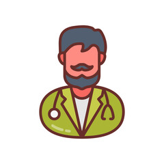 Plastic Surgeon Filled Icons , Vector illustration