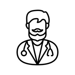 Plastic Surgeon Outline Icon, Vector illustration