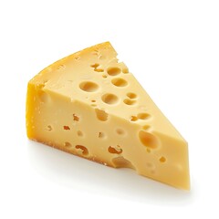 Piece of cheese isolated on white background