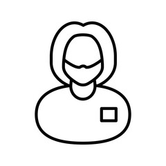 Medical Researcher Outline Icon, Vector illustration