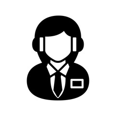 Online Consultant Glyph Icon, Vector illustration