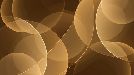 Abstract golden rings on a swirling background. 3D design with circular shapes and fluid texture. Digital artwork of geometric shape with brown color. Background image of circle overlapping. AIG51.