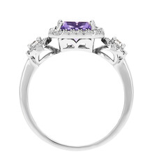 Gold silver Ring with Topaz and Diamonds including clipping path
