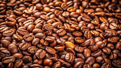 Fresh roasted coffee beans on background with leading lines