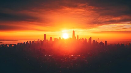 Sunset in the city background