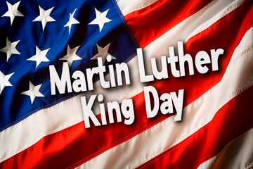 American Flag with Martin Luther King Day Text for Civil Rights Celebration