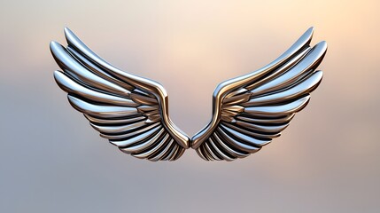 Obraz premium Metallic Angel Wings. Illustration for Presentation and wallpaper