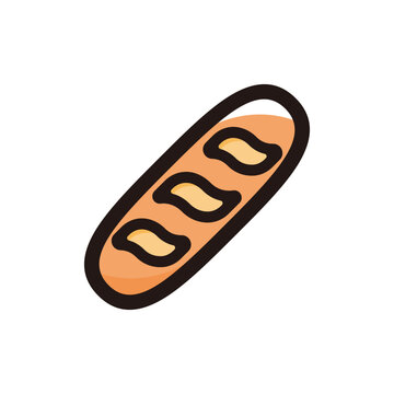 recommend clip art: Baguette outline icon for graphic design, apps and websites