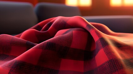 Red and Black Plaid Fabric Texture. Illustration for Presentation and wallpaper
