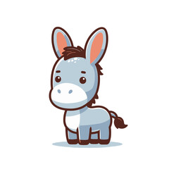Obraz premium cute adorable donkey isolated vector illustration