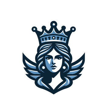 Queen head macot. Isolated vector illustration