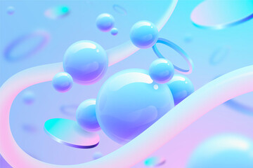 3d shapes sky tones background