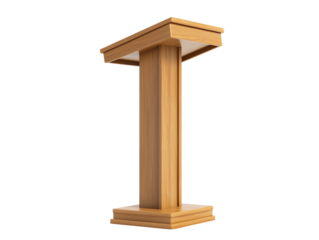 a wooden podium with a podium on it