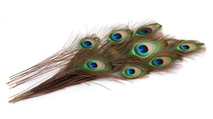 Obraz premium A collection of peacock feathers displaying vibrant colors and patterns.