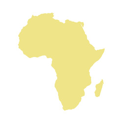 Map of Africa, sign silhouette. World Map Globe. Vector Illustration isolated on white background. African continent