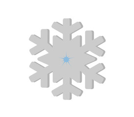 snowflake is colored on a white background ,