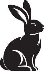 Bunny vector Silhouette white background