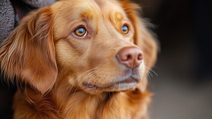 A close-up of a golden retriever's expressive face.