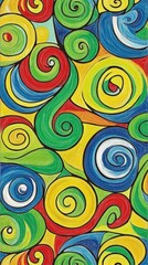 Fototapeta premium Abstract colorful swirls in a bright background pattern.