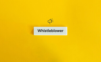Whistleblower Protection Concept Image. Financial Crime and Fraud. Text on Block Letter Tile and...