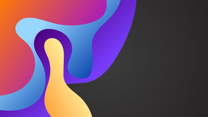 ABSTRACT DARK BACKGROUND WITH HAND DRAWN SHAPES GRADIENT COLOR DESIGN VECTOR TEMPLATE FOR WALLPAPER, COVER DESIGN, HOMEPAGE DESIGN