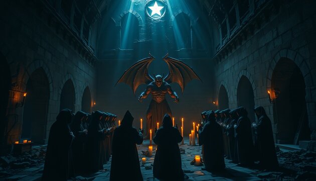 secret dark sect doing ritual