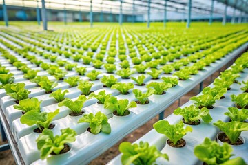 Full frame shot of hydroponics farming plants in a nursery tray