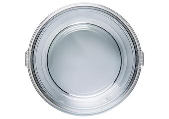 Empty transparent plastic food container, isolated on transparent or white background