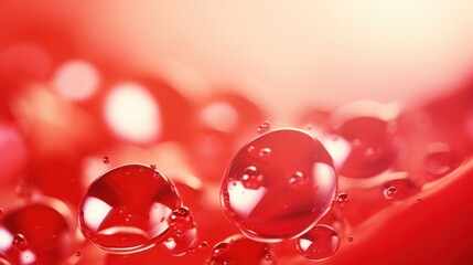 Obraz premium Captivating red water droplets a macro view of nature's beauty