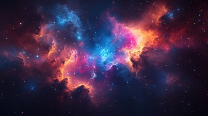 Obraz premium Vibrant cosmic clouds a journey through the stars