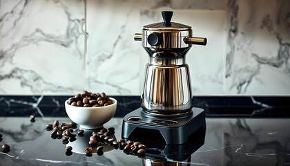stainless steel  stovetop maker coffee espresso beans