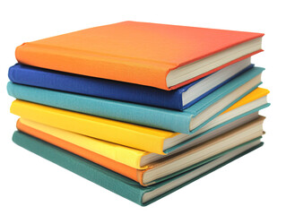 a stack of books on a white background