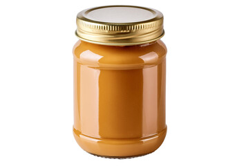 Jar of peanut butter isolated on transparent or white background