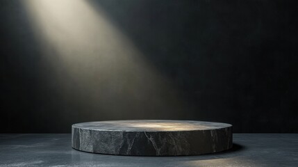 Spotlight on a circular platform a stage for creativity