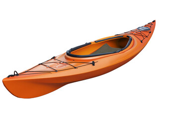 Orange kayak on a plain isolated on transparent or white background