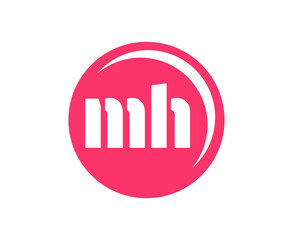 MH sport emblem or team logotype. Ball logo with a combination of Initial letter M and H for balls shop, sports company, training, club badge.