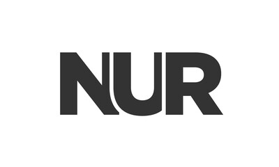 NUR logo design template with strong and modern bold text. Initial based vector logotype featuring simple and minimal typography. Trendy company identity.