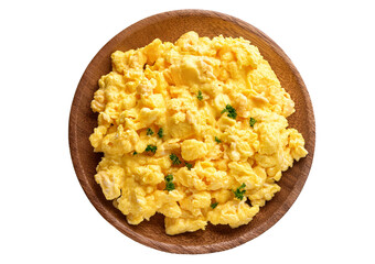 Scrambled egg isolated on transparent or white background