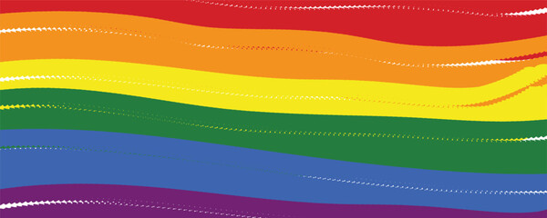 Flag LGBT squared icon, badge or button. Template design, vector illustration. Love wins. LGBT symbol in rainbow colors. Gay pride silk textile background