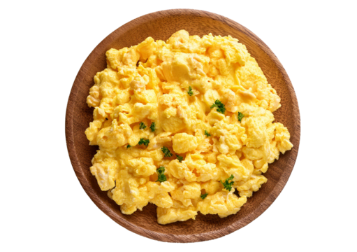 Scrambled egg isolated on transparent or white background