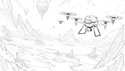 drone on icy planet