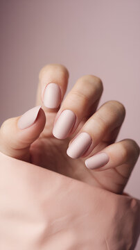 Manicured squoval nail close-up