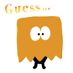 Cute boy character design - Carbon Boy - Guess, hide and seek, boy covered with paper bag
