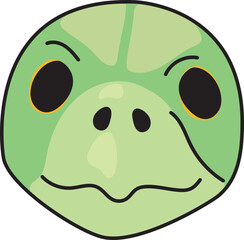 Vector illustration of a cartoon turtle face.