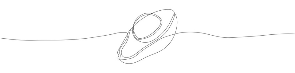 Avocado continuous line drawing vector illustration. A half of avocado superfood line art illustration