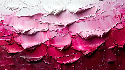 Obraz premium Vibrant swirls of pink and white paint create a textured masterpiece on canvas