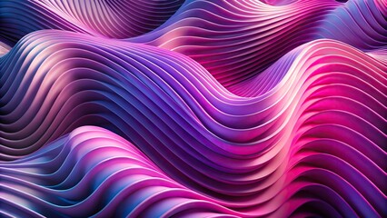 Obraz premium Geometric abstraction of pink and violet wave vortices close-up