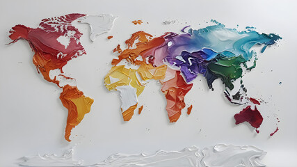 Continent world map. Outline World Map Background. Global network connection.