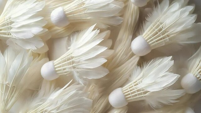 A lots of goose feather badminton shuttlecocks, Pattern of for background	