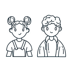 Hand drawn people avatar,couple vector